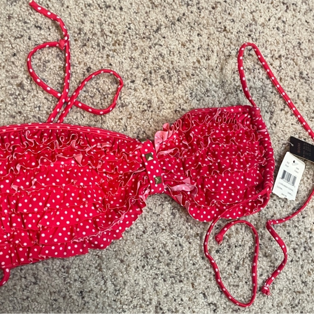 Ingear Red and White Polka Dot Bikini women’s small NWT